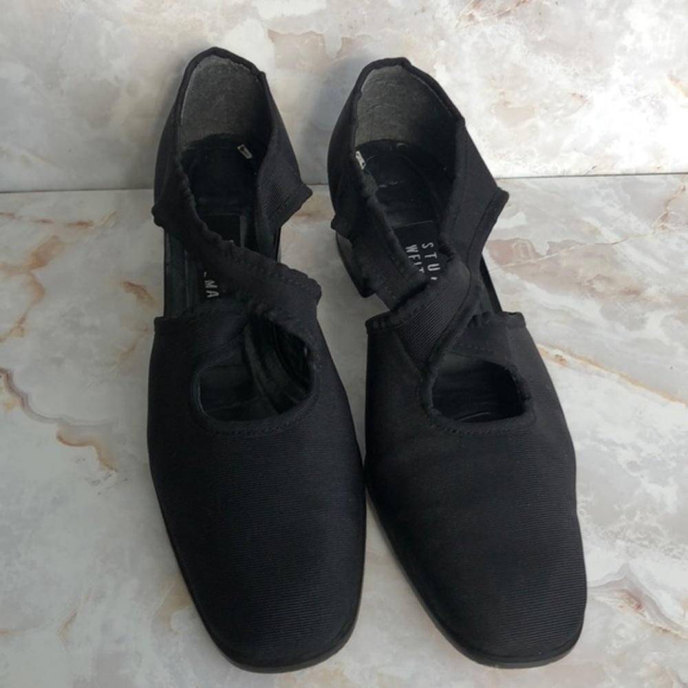 Stuart Weitzman Low Black Heel 7.5 B - image 2